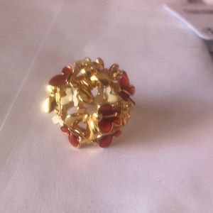 Butterfly bouquet enamel ring